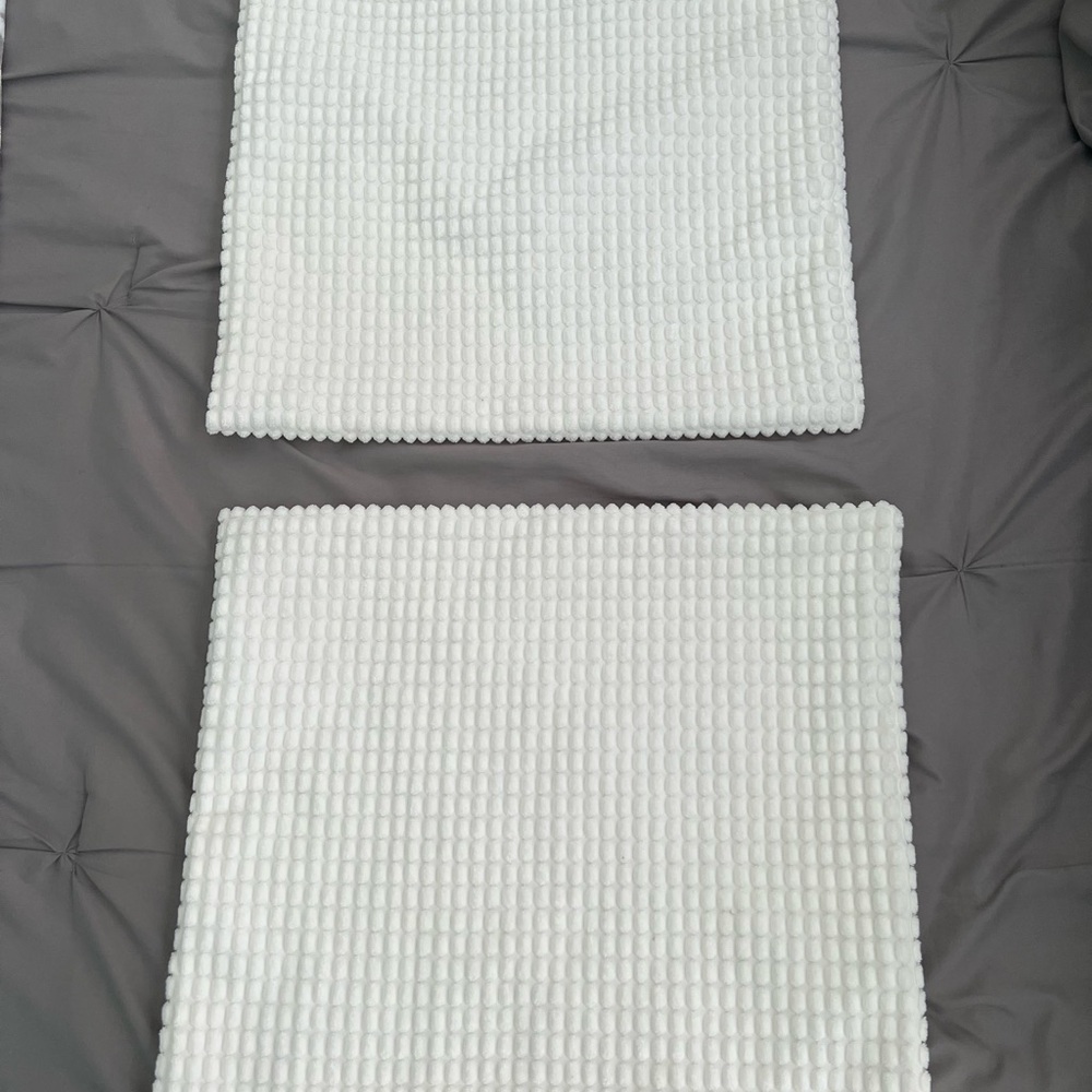 White Textured Throw Pillow Covers